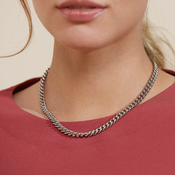Lourdes Chain Necklace Steel