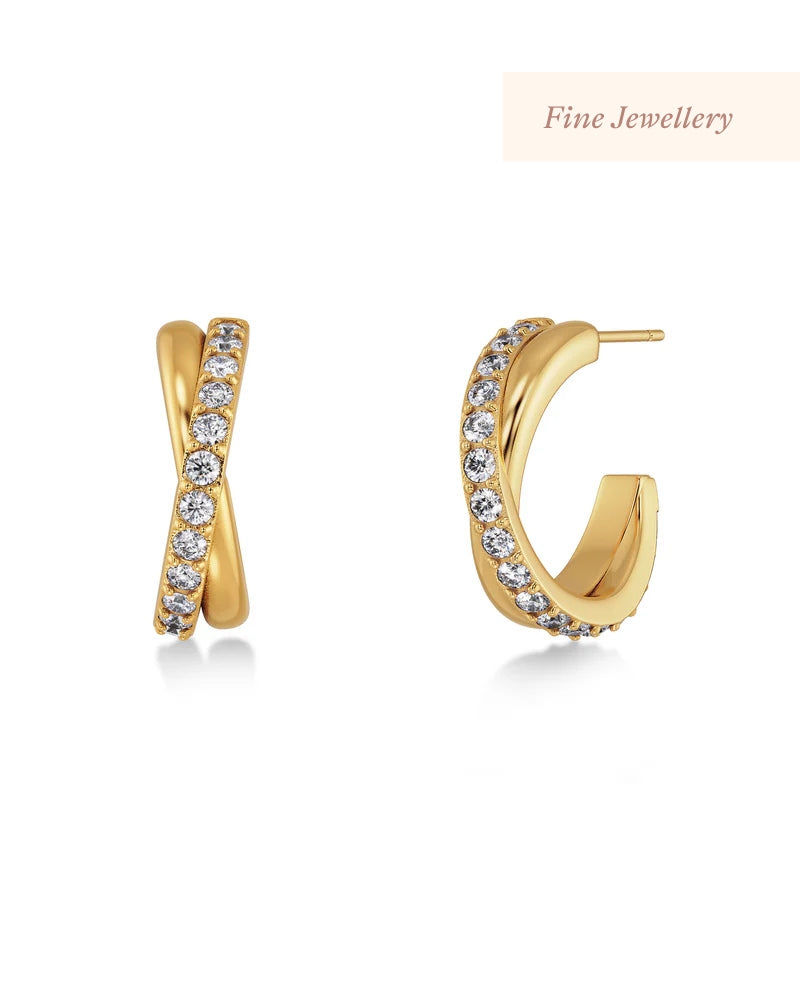 Twin Hoops Gold
