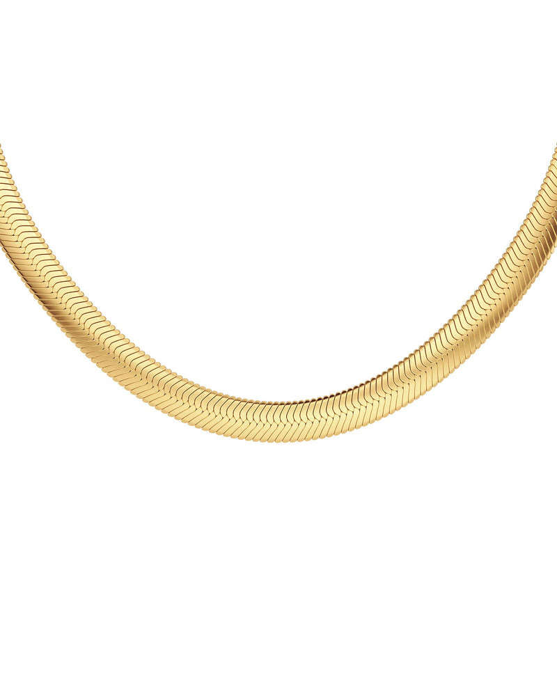 Herringbone Necklace L Gold