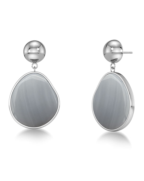 Agatha Earrings L Grey Steel