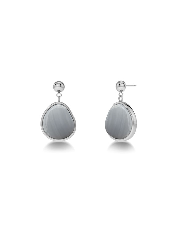 Agatha Earrings S Grey Steel