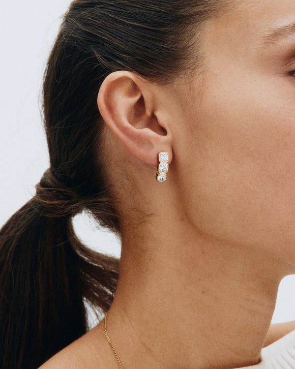 Gemma Studs Triple Gold