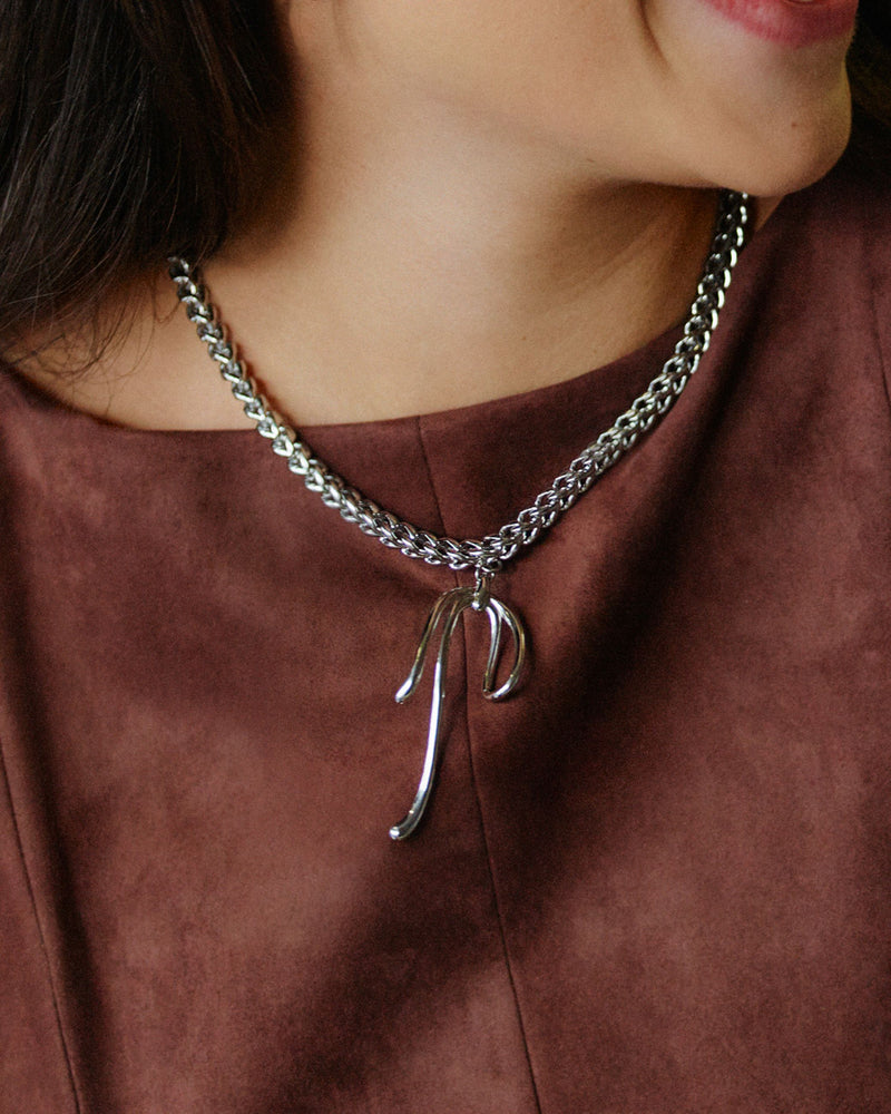 Lace Necklace Maxi Steel