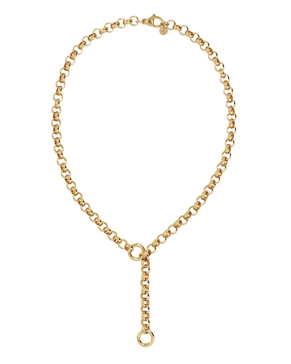 Loop Charm Chain L Necklace Gold