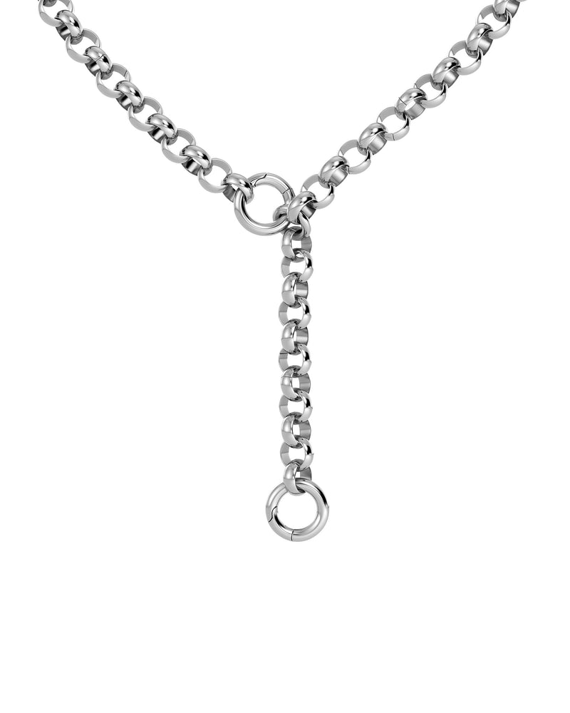 Loop Charm Chain L Necklace Steel