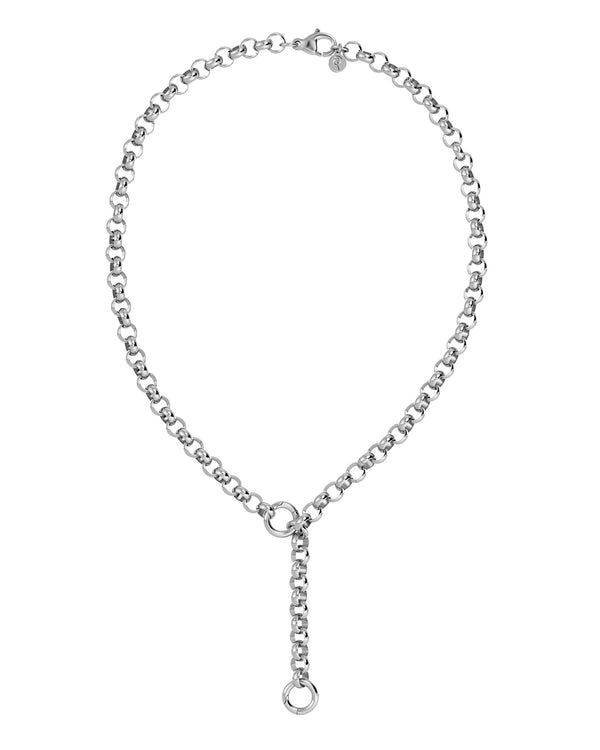 Loop Charm Chain L Necklace Steel