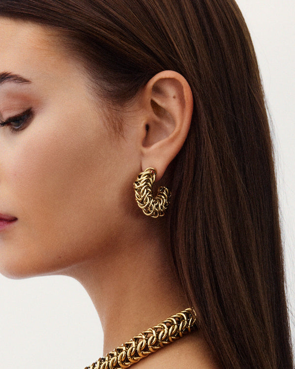Palazzo Chain Hoops Gold
