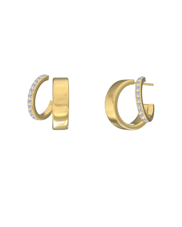 Plie Hoops Double Gold