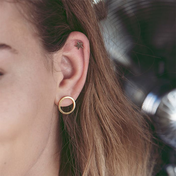 Circle Earrings Small Gold