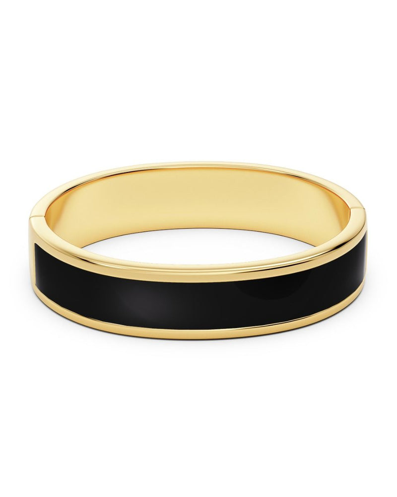 Frame Enamel Bangle Black Gold