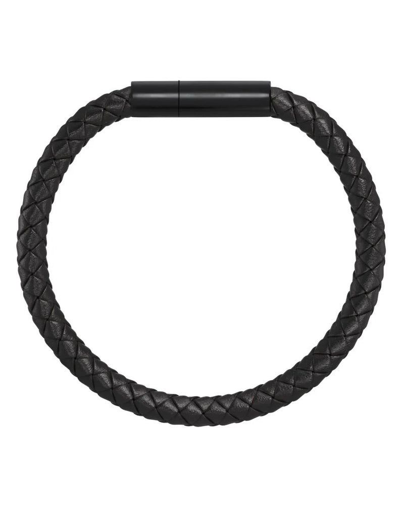 Franky Leather Bracelet Black with Black Clasp