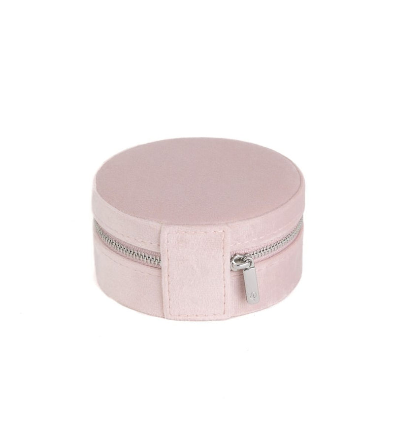 Jewellery Travel Case Velvet Dusty Pink Steel