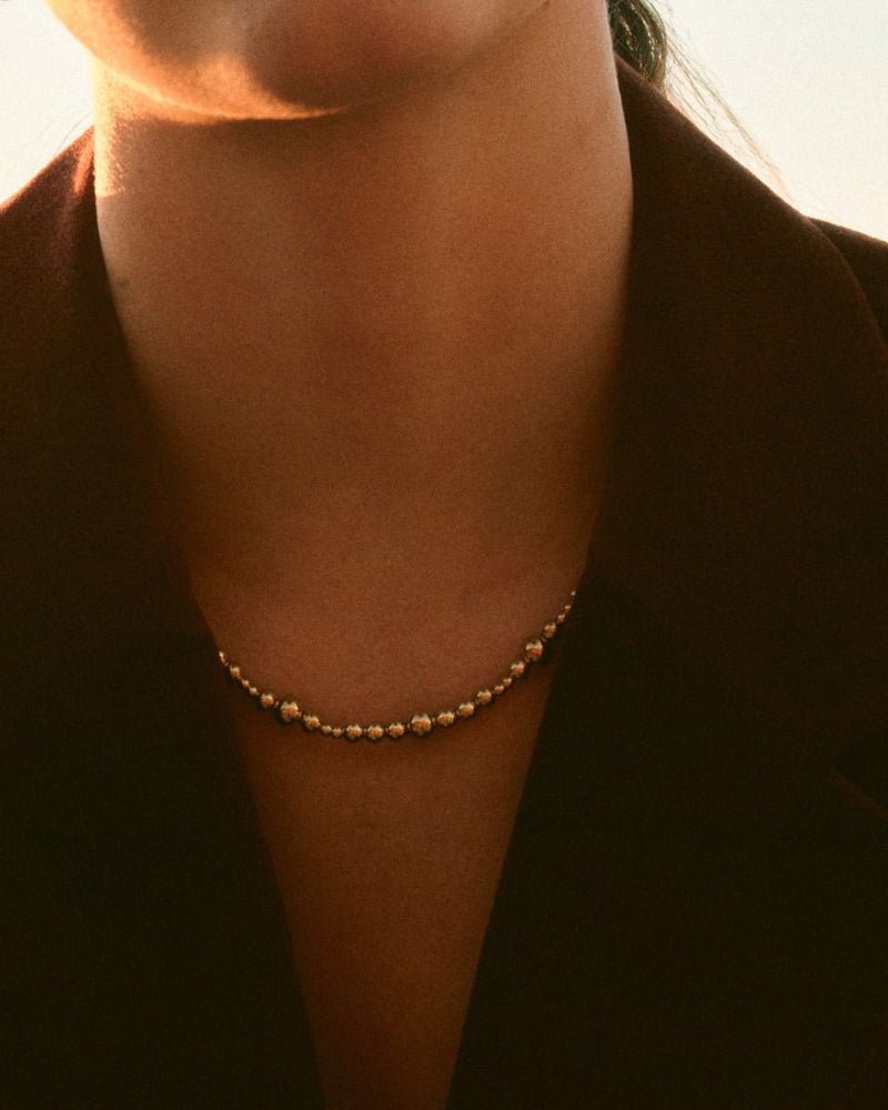 Sphere Necklace Multi Gold