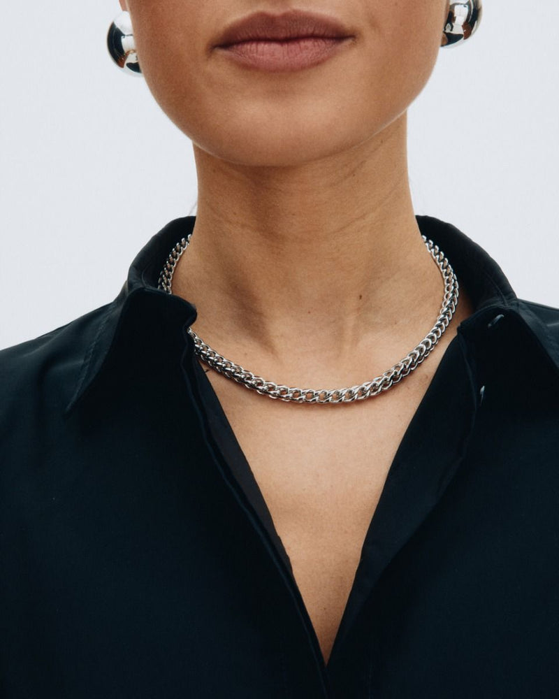 Spiga Chain Necklace Steel