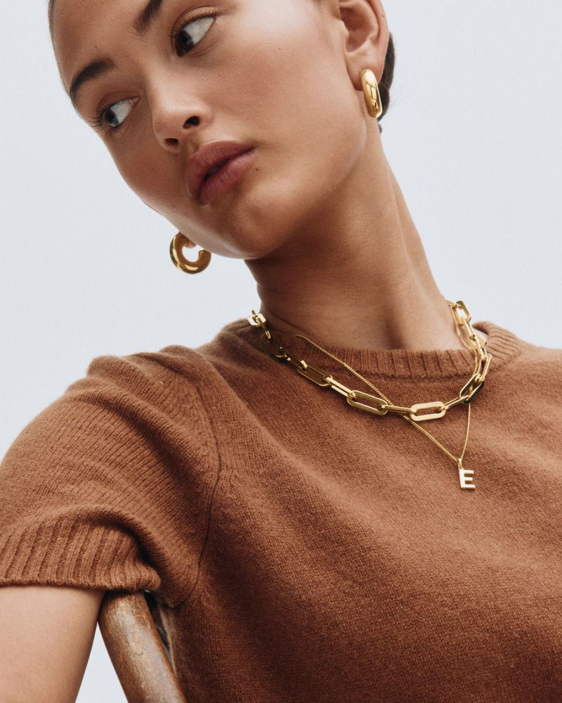 Letter Necklace Gold