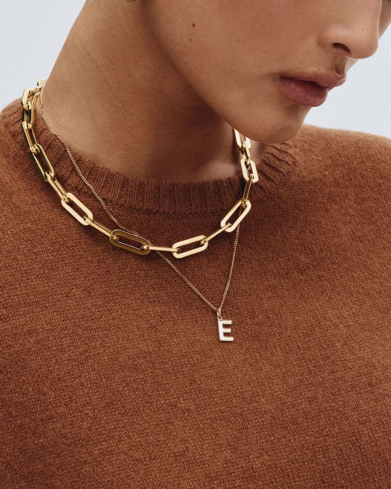 Letter Necklace Gold