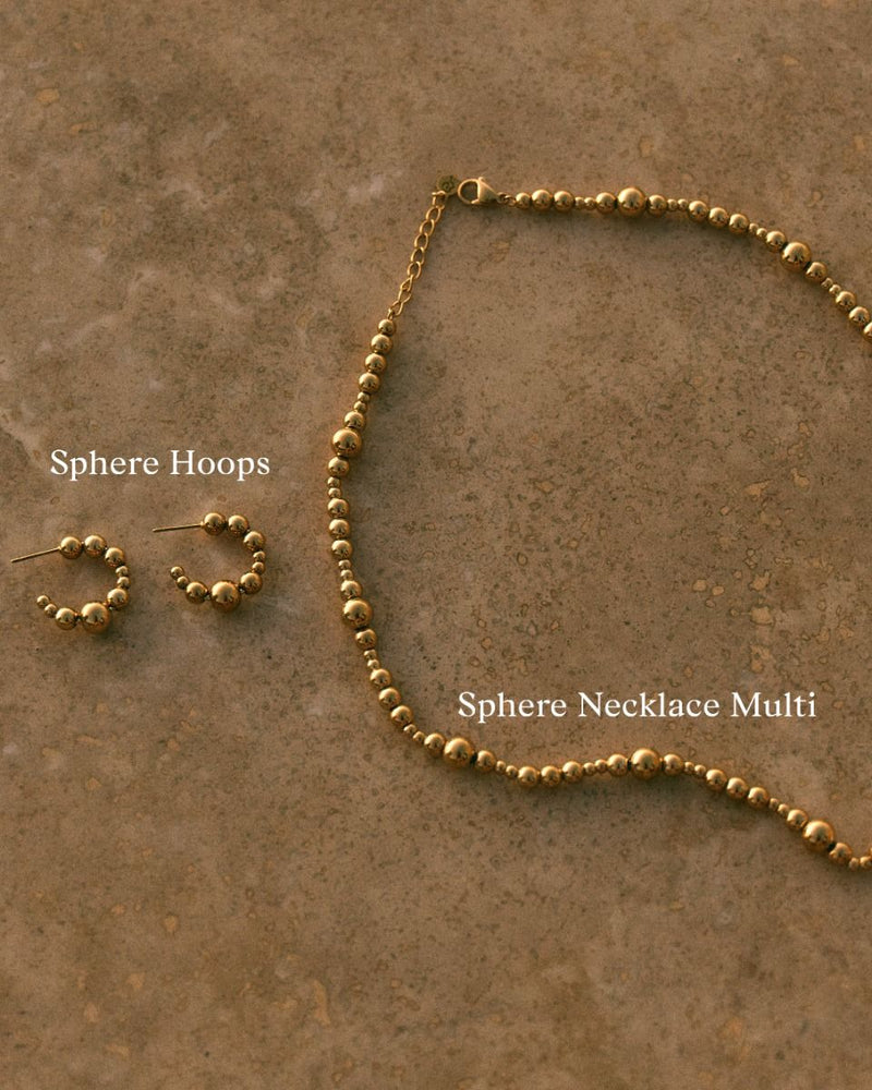 Sphere Necklace Multi Gold