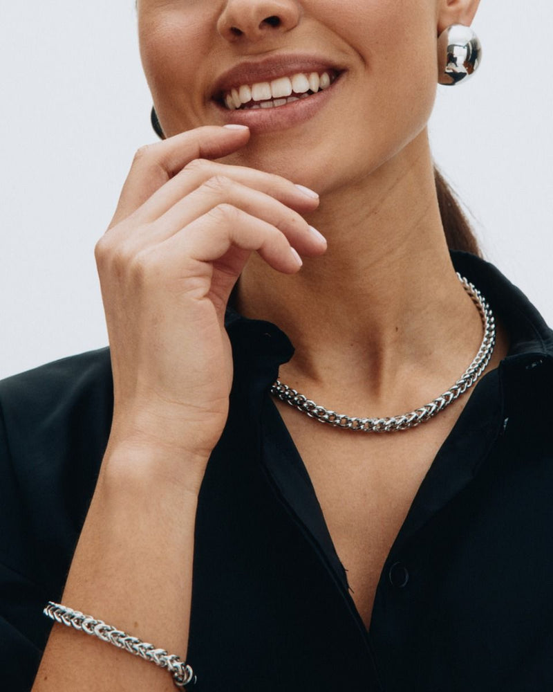 Spiga Chain Necklace Steel