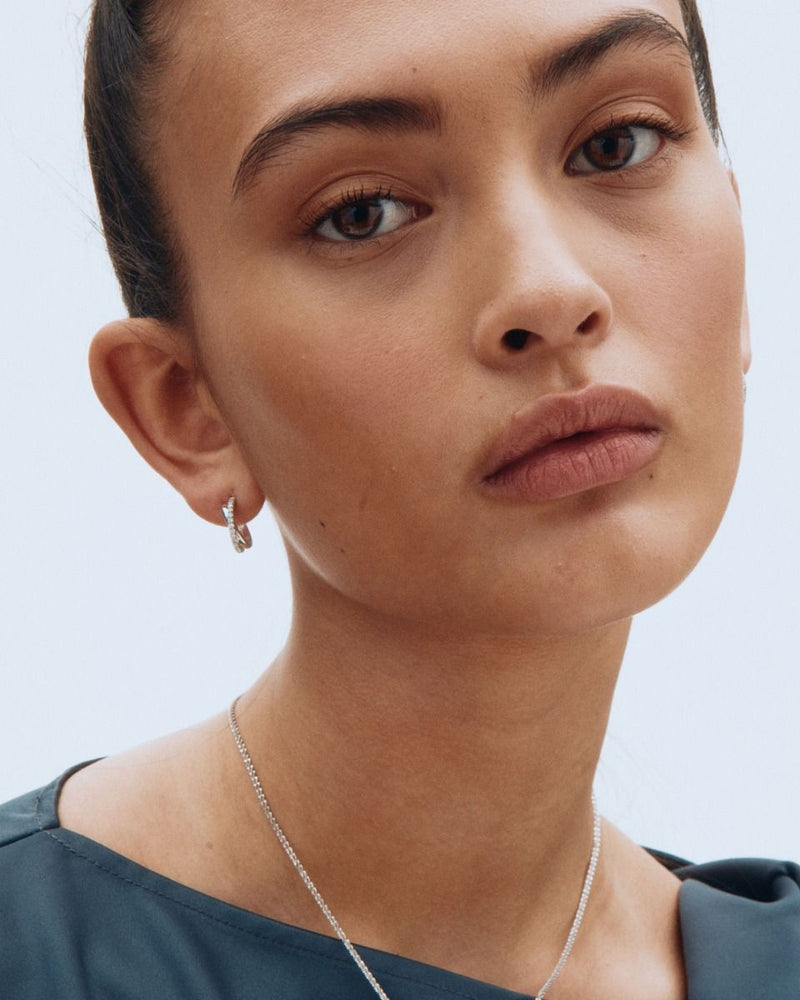 Twin Hoops Silver