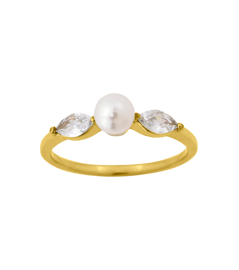 Laurel Pearl Ring Gold