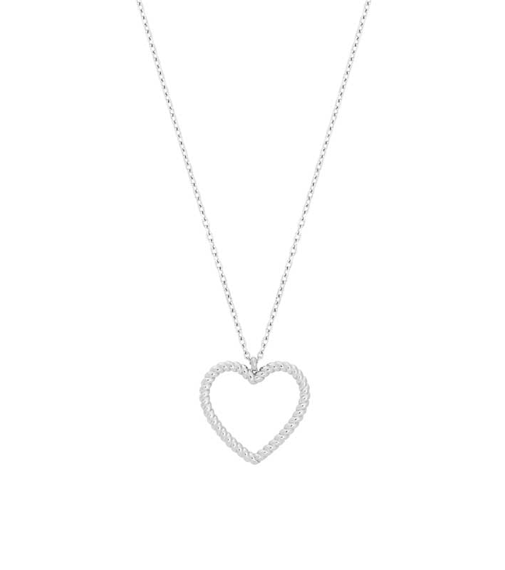 ROPE HEART NECKLACE M STEEL