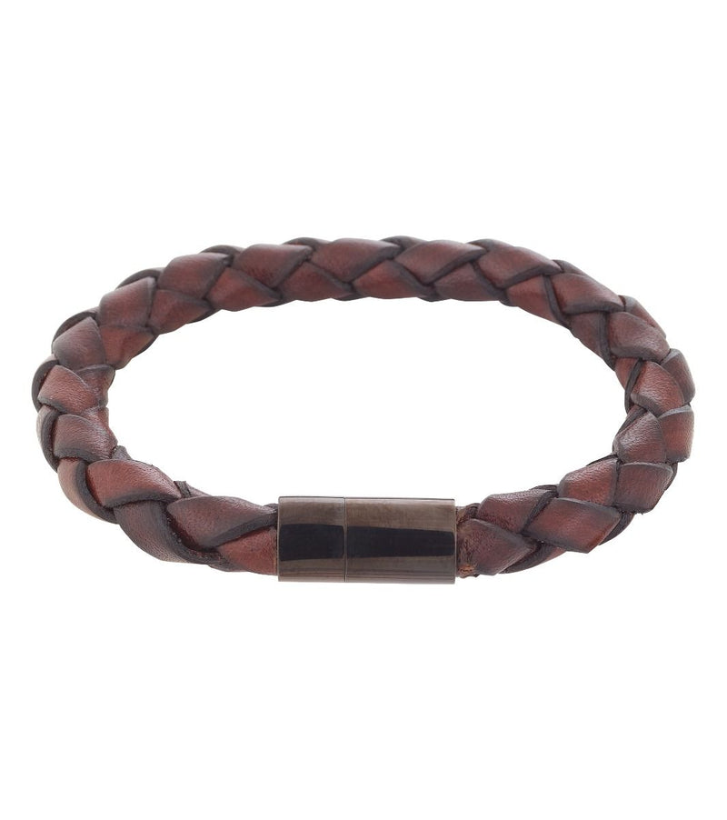 John Men's Leather Bracelet, Dark Brown